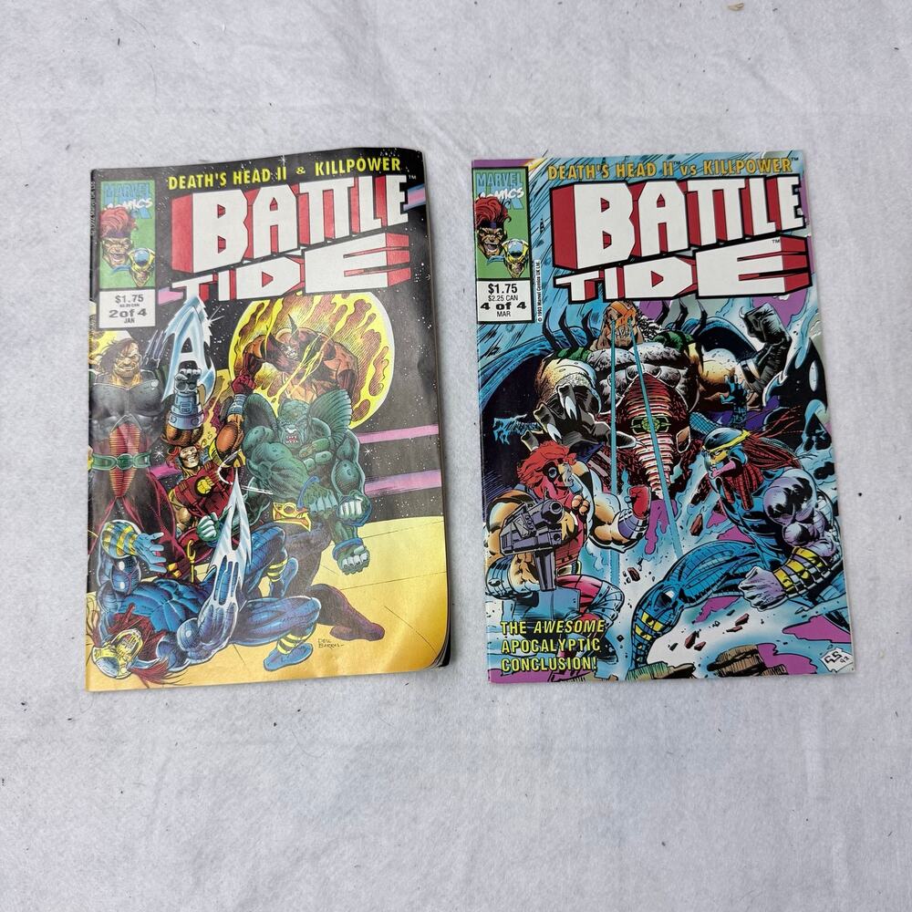 2 Battle Tide Comic Books Marvel Death's Head II KillPower 2 Jan and 4 Mar 1993